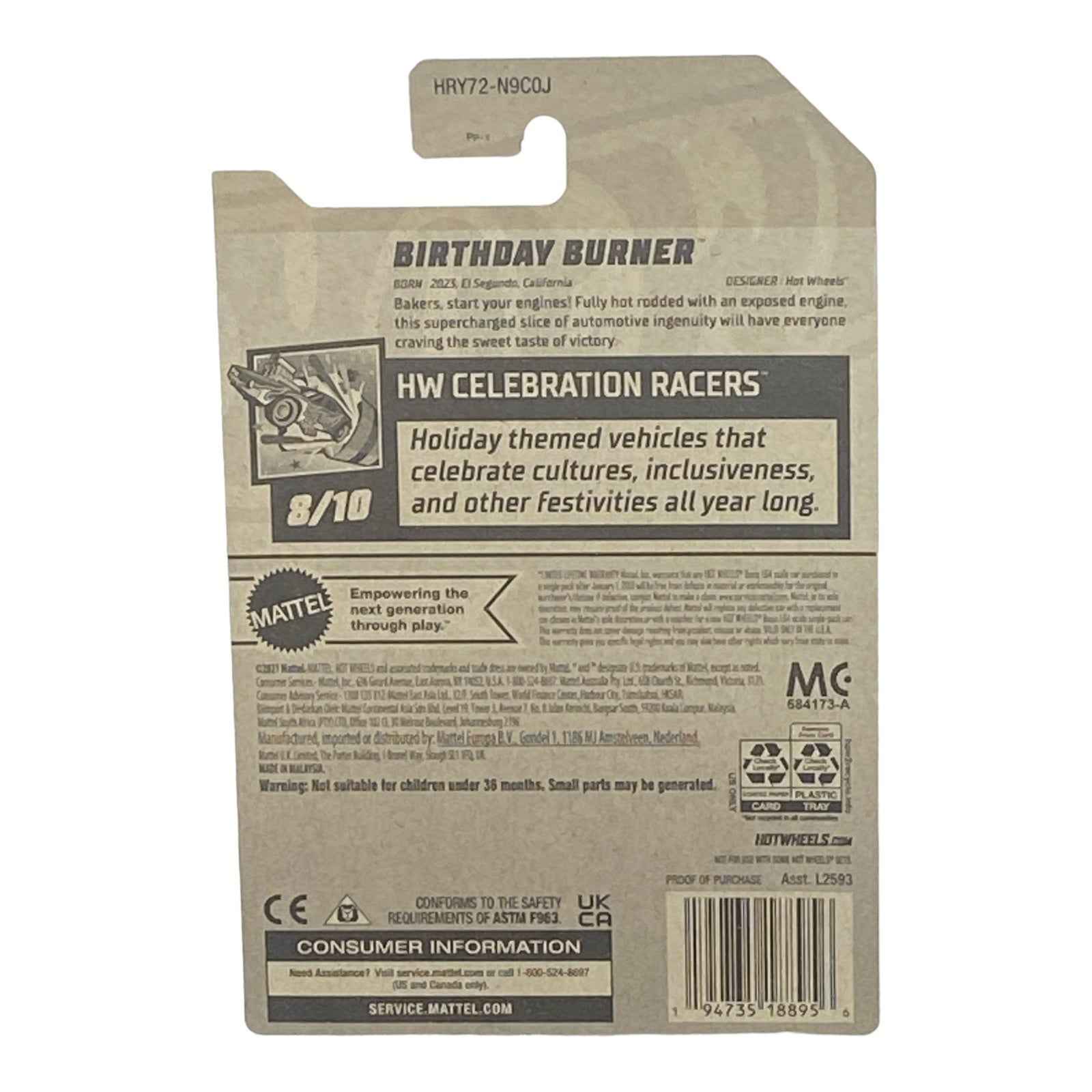 Hot Wheels Birthday Burner - Celebration Racers Series 8/10 -