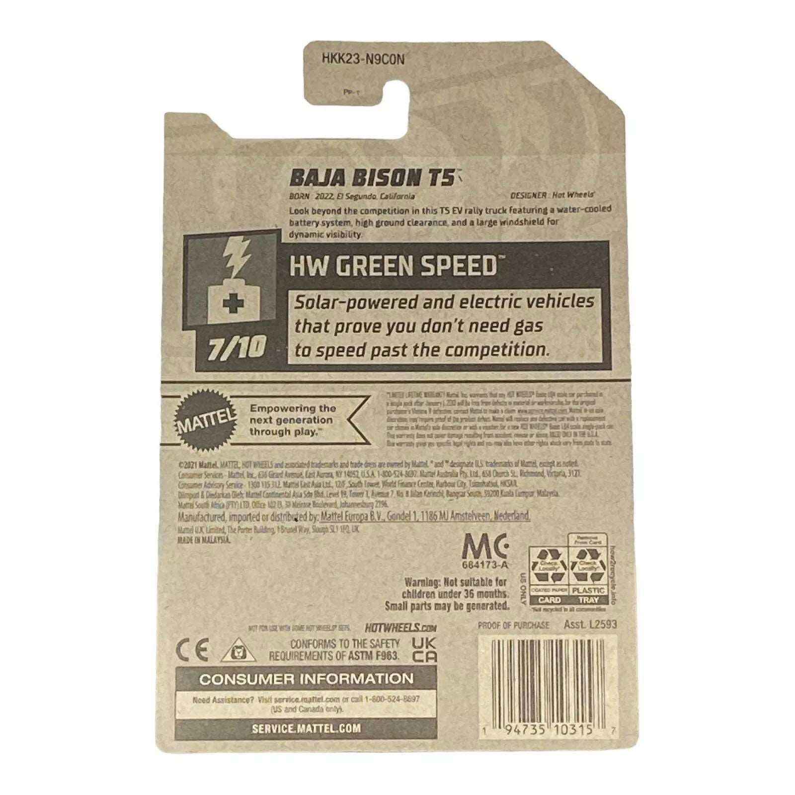 Hot Wheels Baja Bison T5 - Green Speed Series 7/10 -