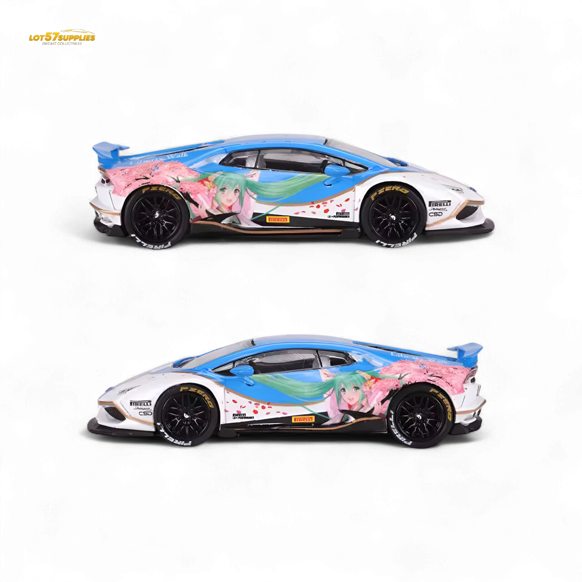 King Model Lamborghini Huracan LP610 LB 1.0 Hatsune Blue 1:64 - Collectors World Toys