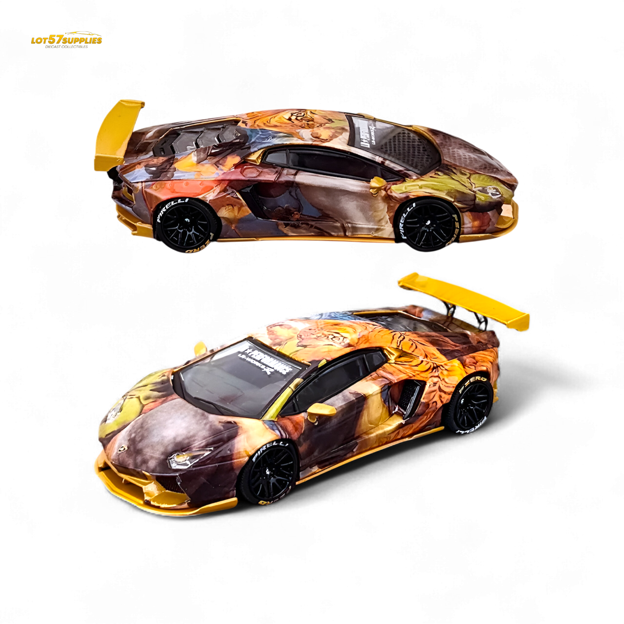 King Model Lamborghini Aventador LP700-4 LB 1.0 Tiger Racing Sports 1:64 - Collectors World Toys