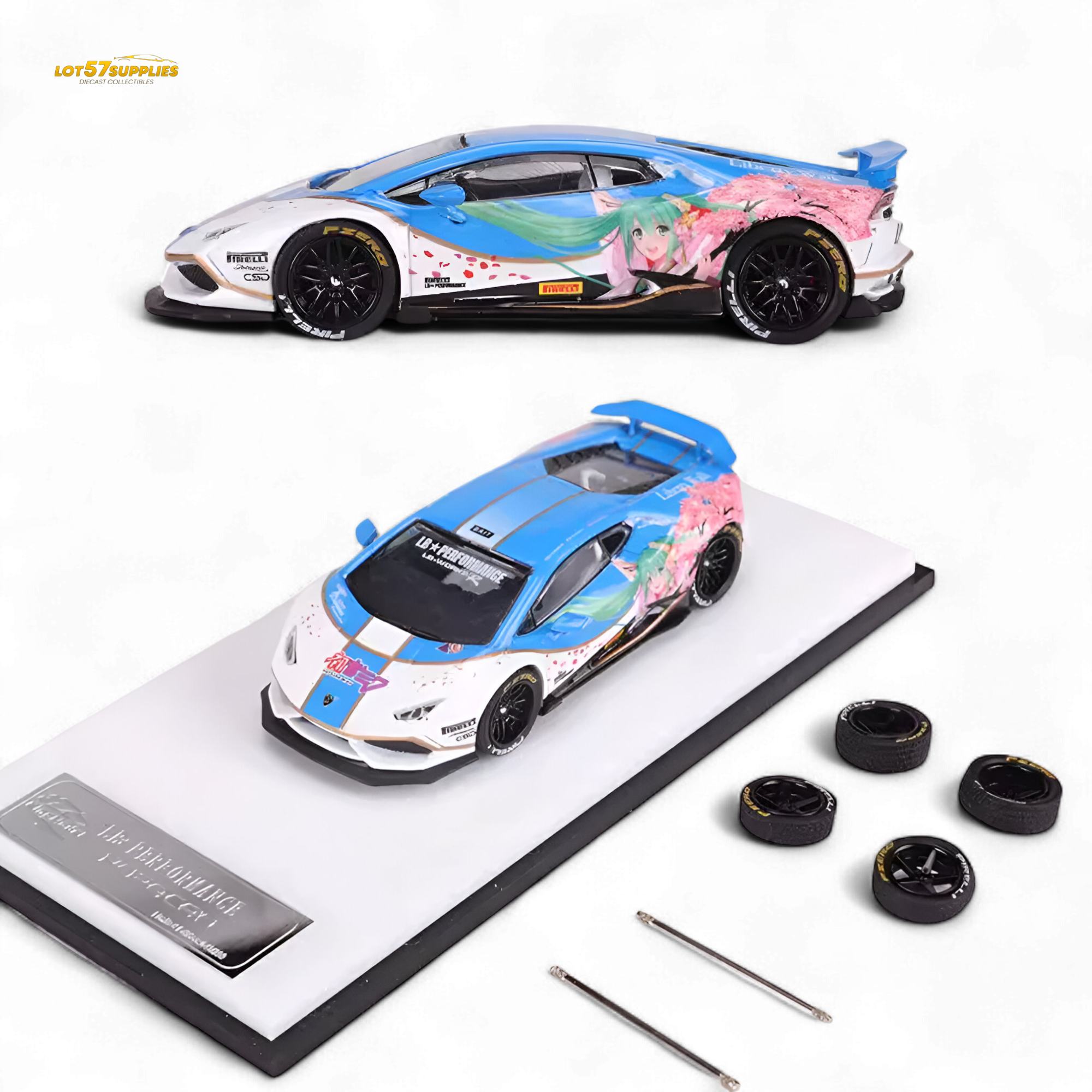 King Model Lamborghini Huracan LP610 LB 1.0 Hatsune Blue 1:64 - Collectors World Toys