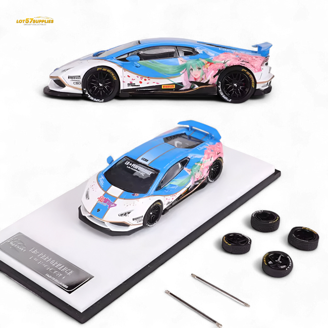 King Model Lamborghini Huracan LP610 LB 1.0 Hatsune Blue 1:64 - Collectors World Toys Hover Image