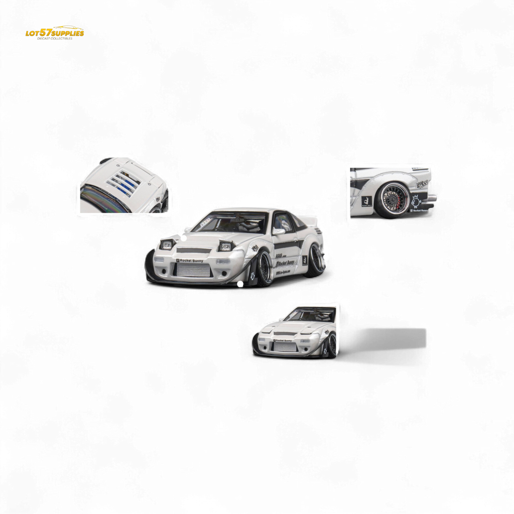 MicroTurbo Custom 180SX - Pandem Rocket Bunny White 1:64 - Collectors World Toys