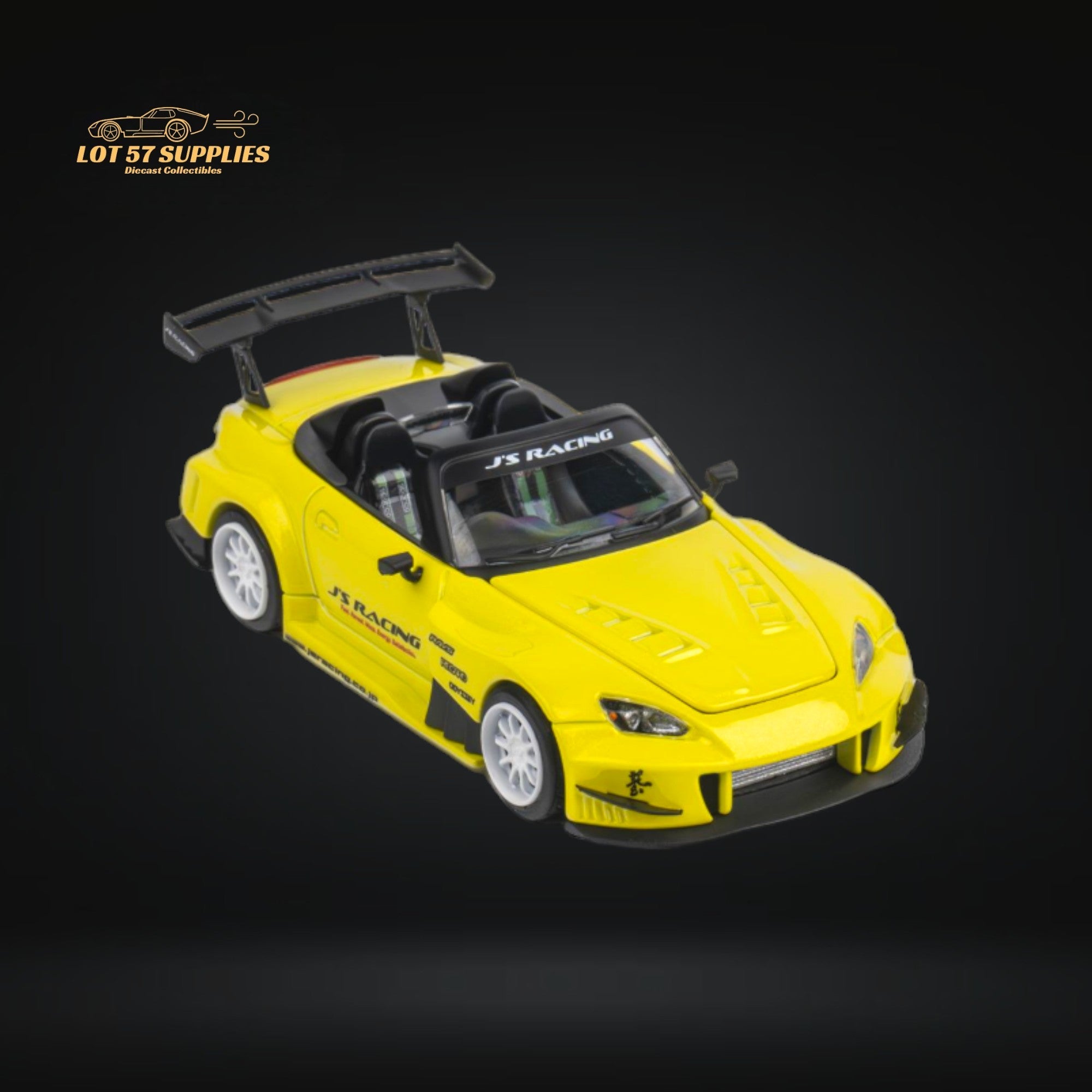 Microturbo Honda S2000 JS Racing Custom in Indy Yellow Pearl 1:64 - Collectors World Toys