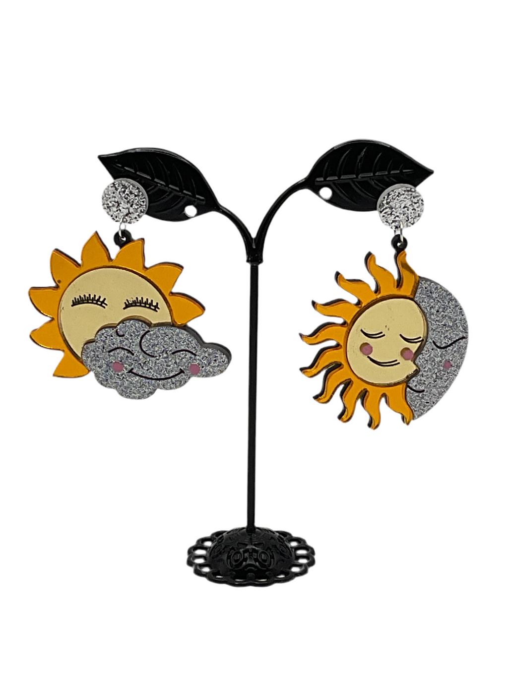 Sun, Moon And Cloud Earrings