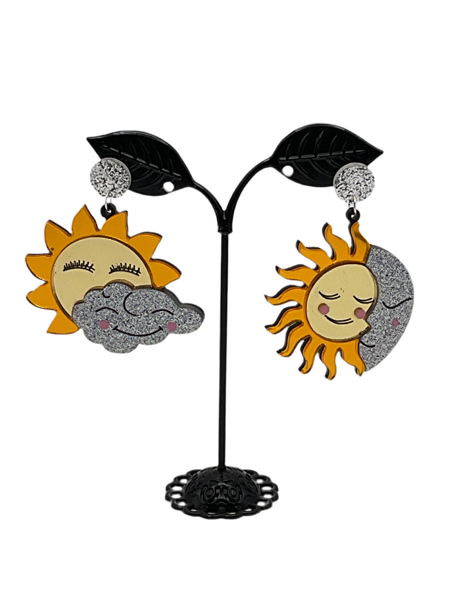 Sun, Moon And Cloud Earrings Hover Image