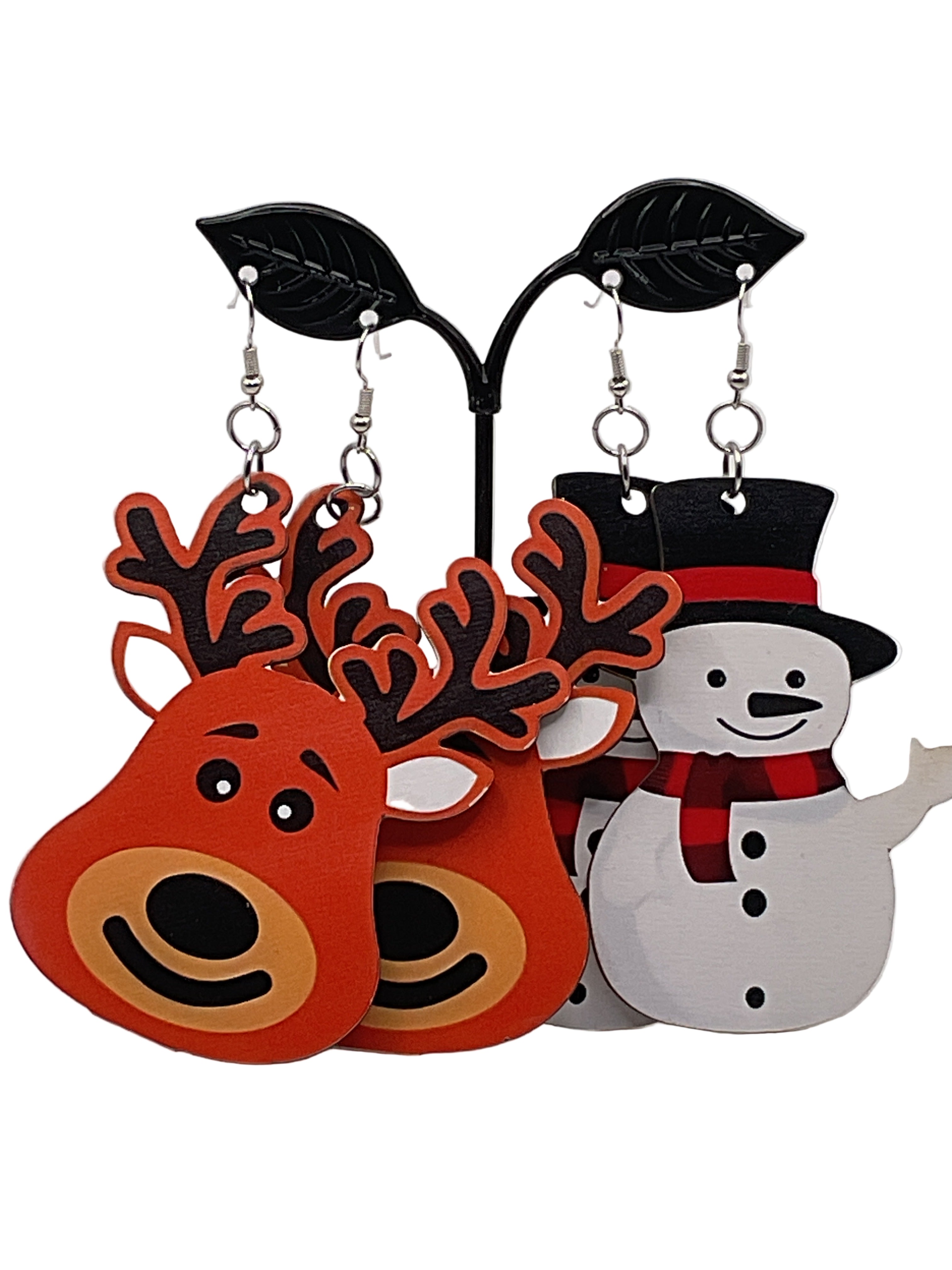 Wooden Christmas Earrings Main image