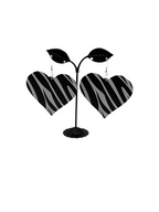 Zebra Print Heart Earrings