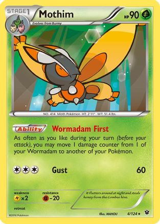 Mothim 004/124 - XY  Fates Collide