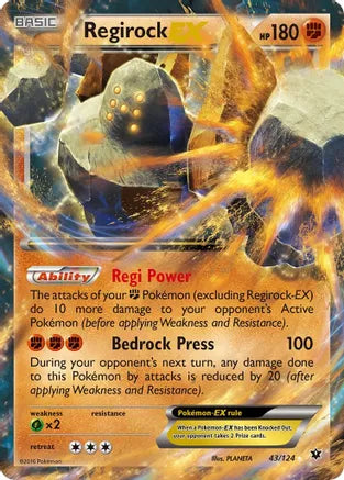 Pokemon: Regirock EX Fates Collide 43/124 - Near Mint Main image