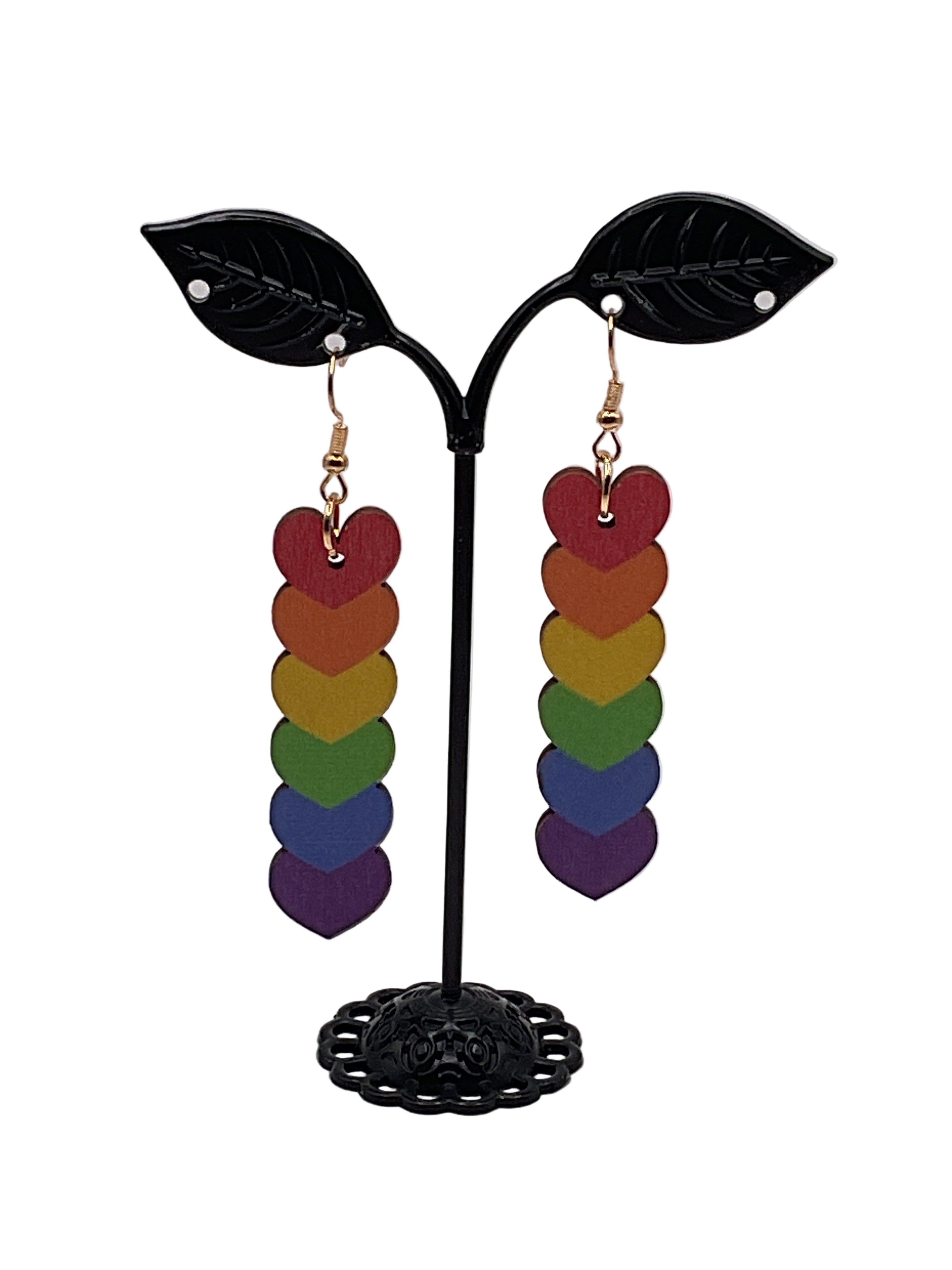 Stacked heart earrings Main image