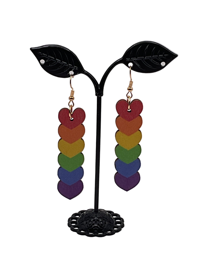 Stacked heart earrings Hover Image