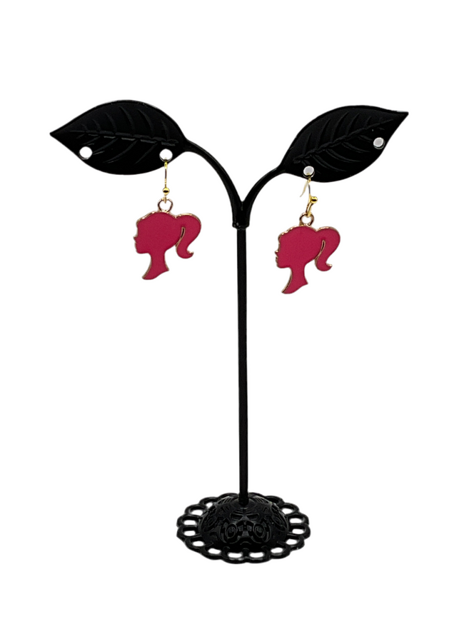 Pink Barbie Earrings Hover Image