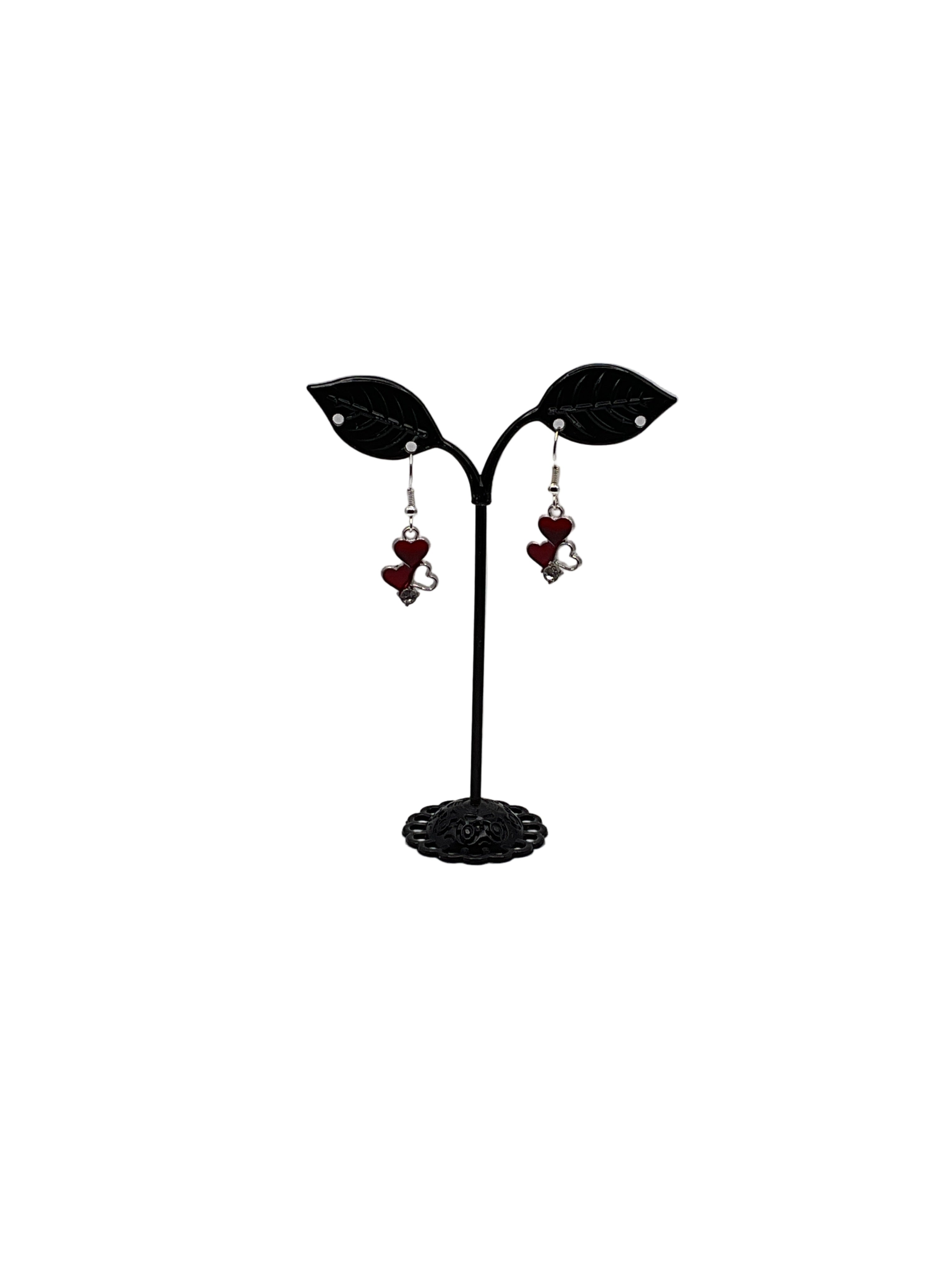 Triple Heart Earrings