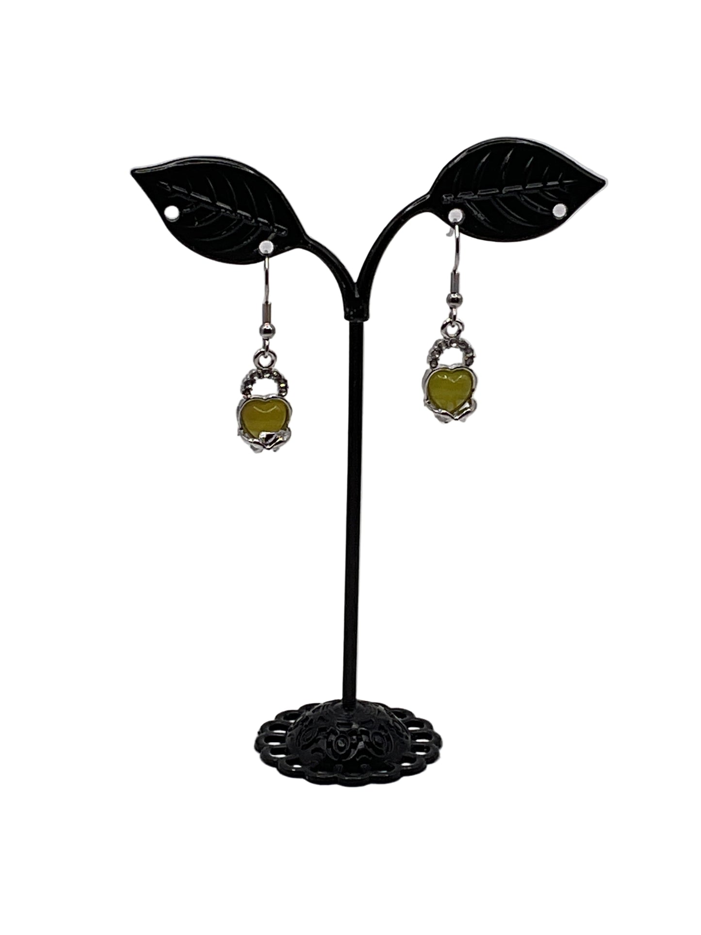 Yellow Topaz Heart Earrings