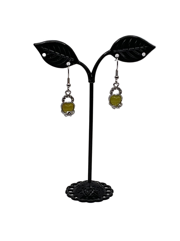 Yellow Topaz Heart Earrings