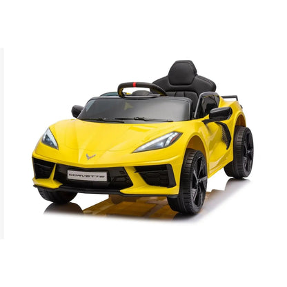 12V Chevrolet Corvette C8 Stingray 1-Seater Kids Ride-On Car Yellow