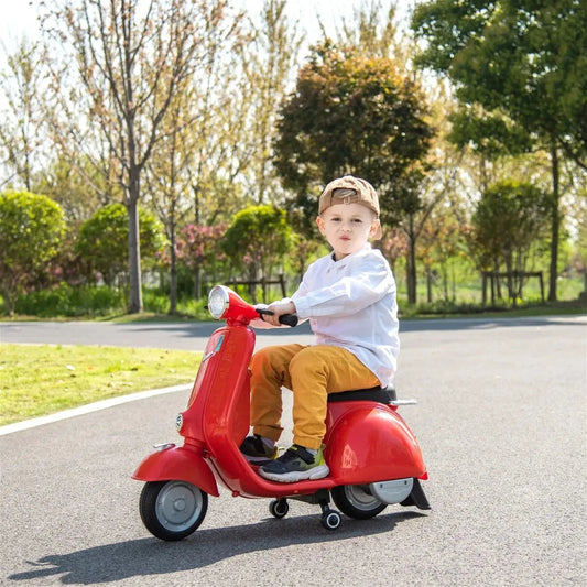 12V Kids' Vespa Electric Ride-On Scooter Red