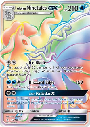 Alolan Ninetales GX (Secret) 150/145 - SM  Guardians Rising Holofoil Main image