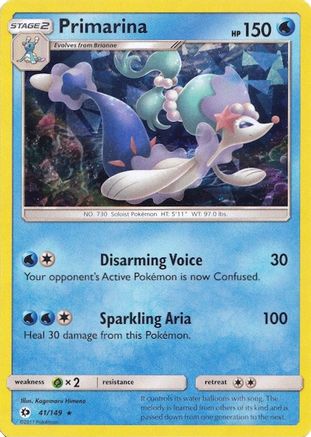 Primarina (Cracked Ice Holo) 041/149 - Deck Exclusives Holofoil
