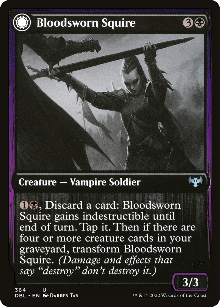 Bloodsworn Squire // Bloodsworn Knight (DBL-364) - Innistrad: Double Feature: (Double Faced Transform)