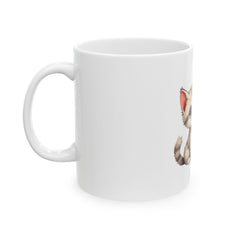 Kitten & Coffee Ceramic Mug, (11oz) -