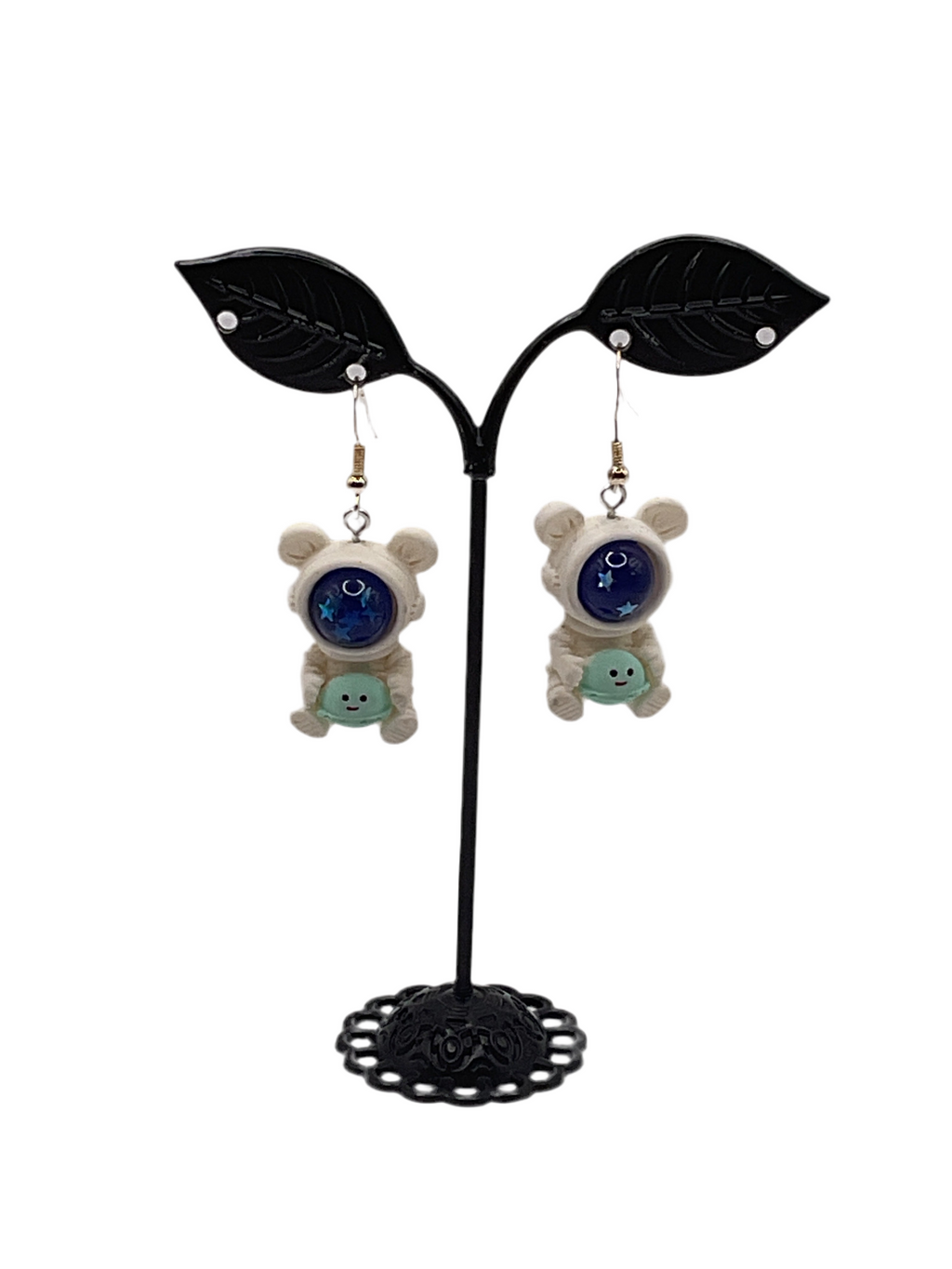 Bear astronaut earrings