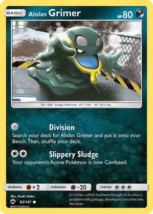 Alolan Grimer 083/147 - SM  Burning Shadows Reverse Holofoil Main image