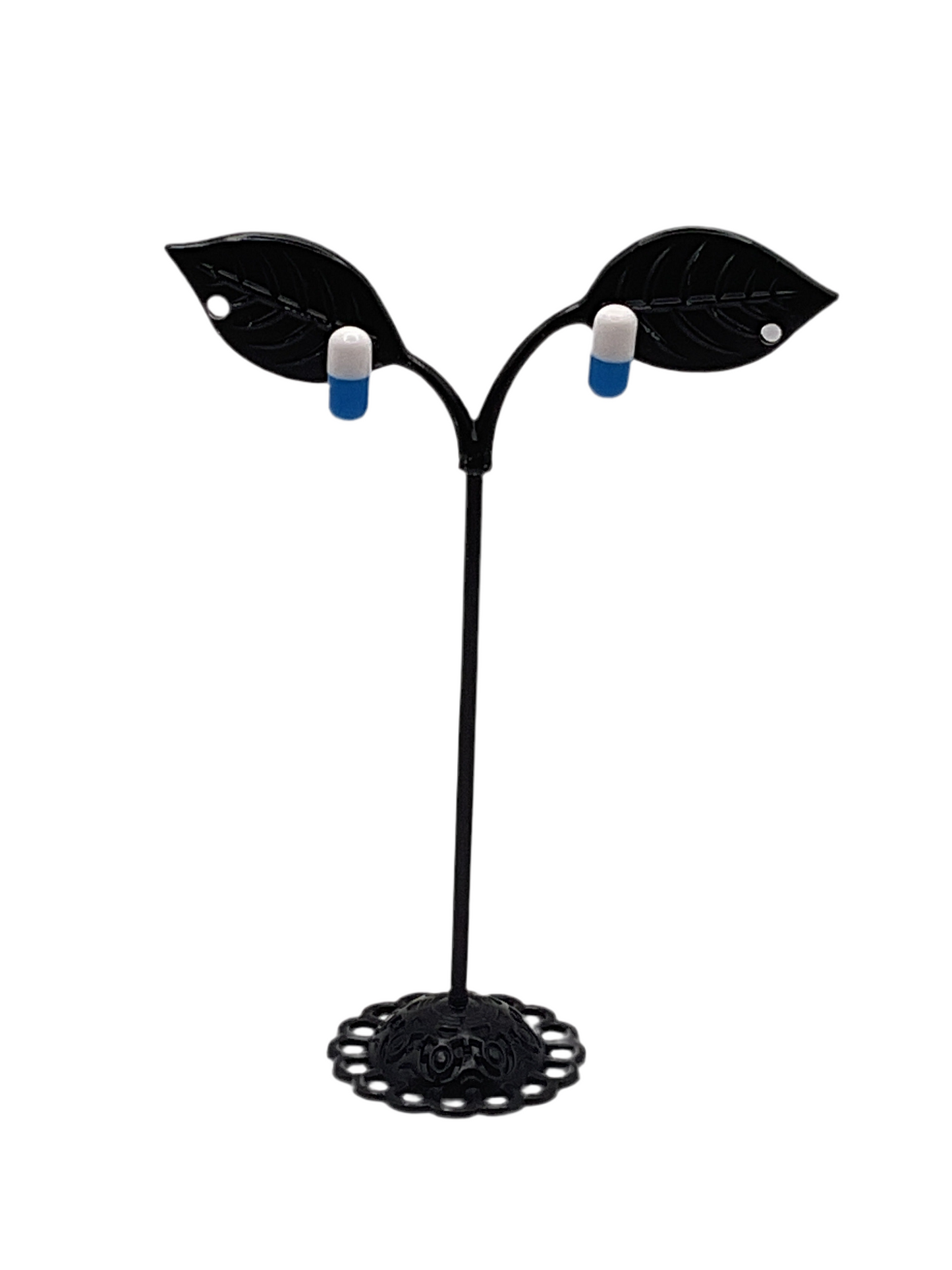 Blue and White Pill earrings