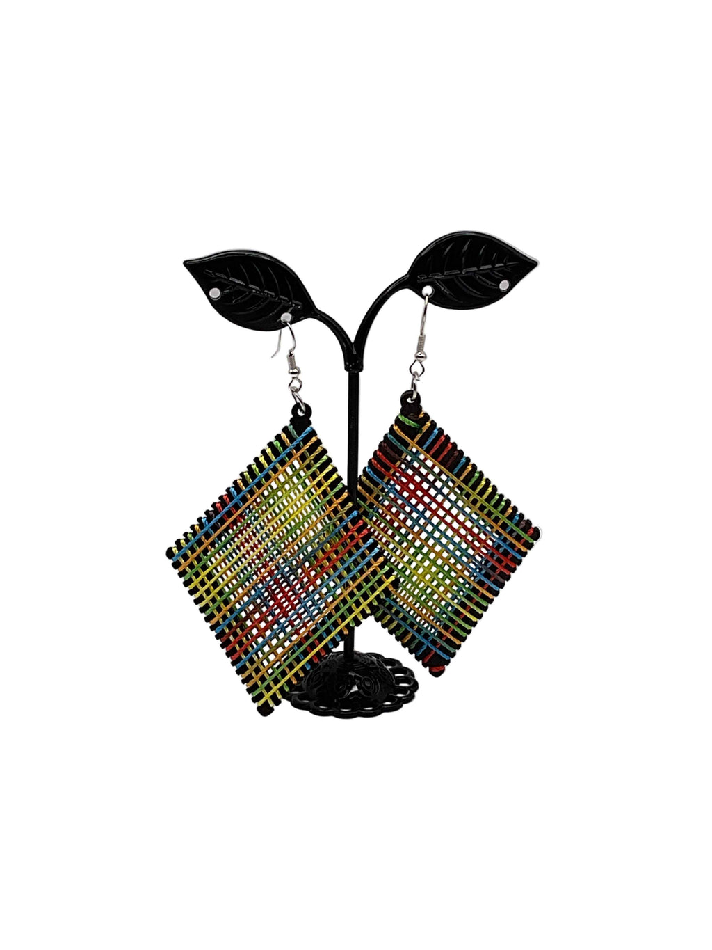 Threaded Diamond Shaped Earrings