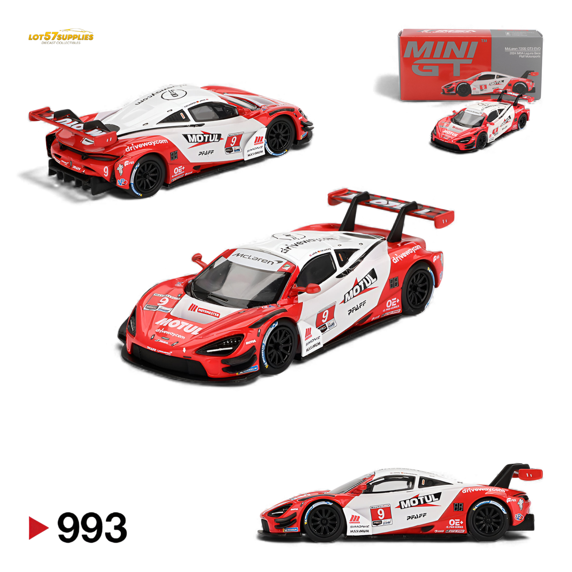 (Pre-Order) Mini GT McLaren 720S GT3 Evo Pfaff Motorsports 2024 IMSA Laguna Seca 1:64 Main image