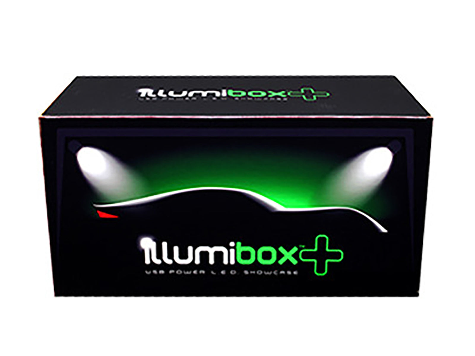 Collectible Display Show Case with LED Lights and Black Base for 1/24 1/18 Models by Illumibox