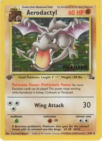 Aerodactyl (1/62) (Prerelease Promo) [Fossil 1st Edition] Main image