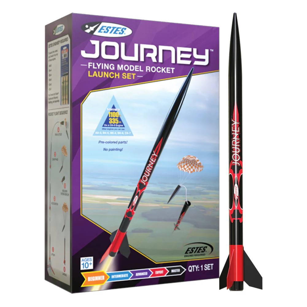 ESTES Journey™ Launch Set Rocket-Building Kit, Beginner Flying-Rocket-Model Kit for Ages 10+
