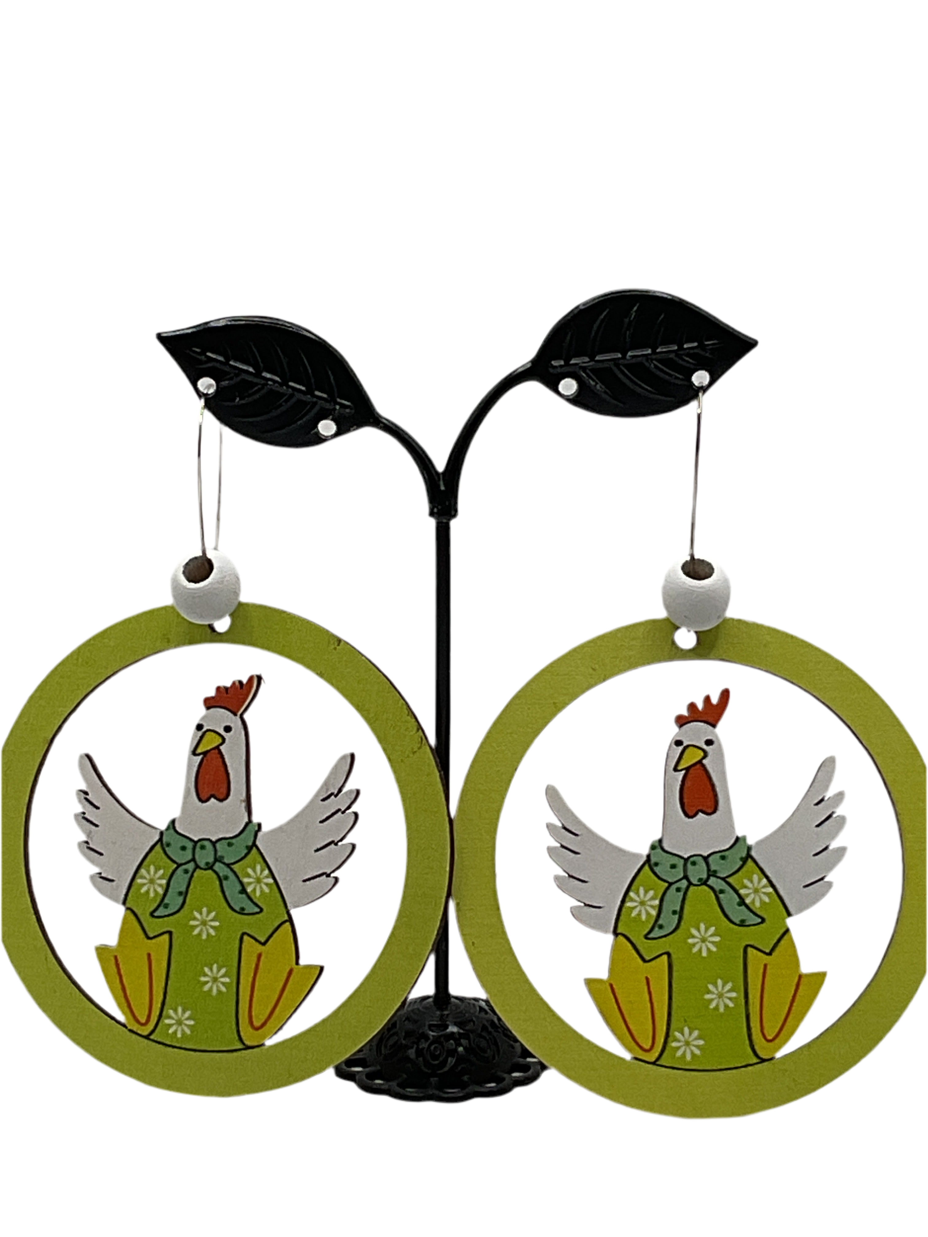 Rooster earrings Main image