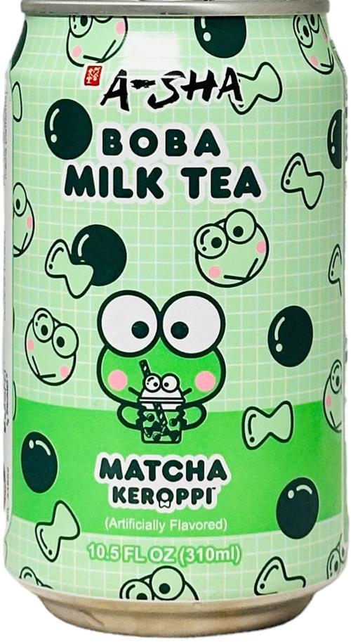 A-SHA Sanrio Boba tea with milk matcha KEROPPI (1 Can) - Collectors World Toys Hover Image