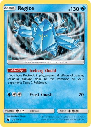 Regice 028/111 - SM  Crimson Invasion Holofoil