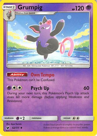 Grumpig 042/111 - SM  Crimson Invasion Reverse Holofoil