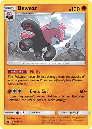 Bewear 056/111 - SM  Crimson Invasion Reverse Holofoil Main image