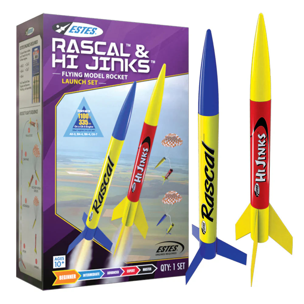 Rascal™ & HiJinks™ Launch Set - Rocket-Building Kit, Beginner Flying-Rocket-Model Kit for Ages 10+ Main image
