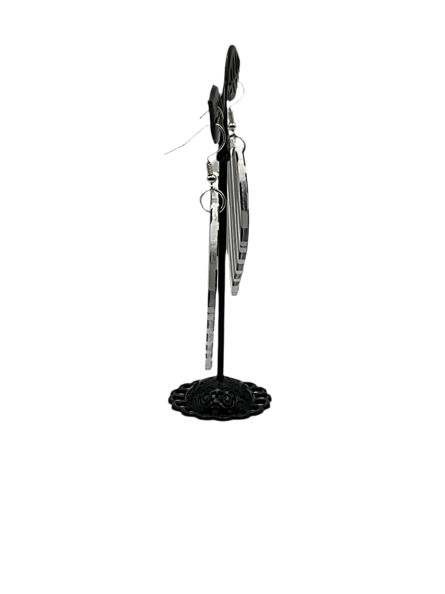 Zebra Print Heart Earrings