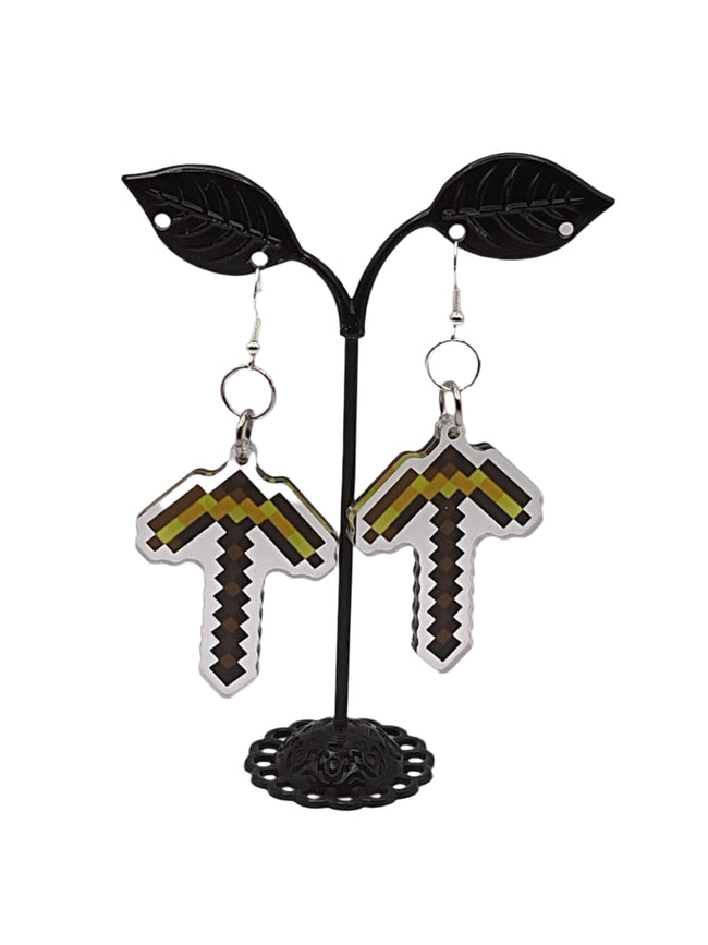 Minecraft Pickaxe Earrings Hover Image