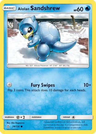 Alolan Sandshrew 028/156 - SM  Ultra Prism Main image