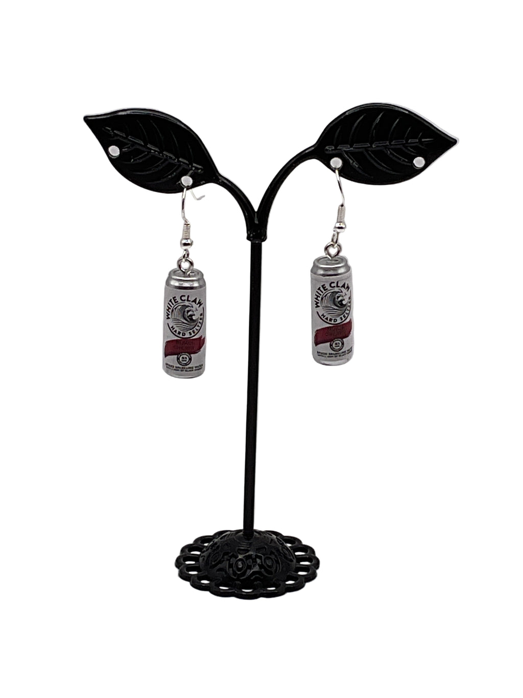 Black Cherry White Claw Earrings