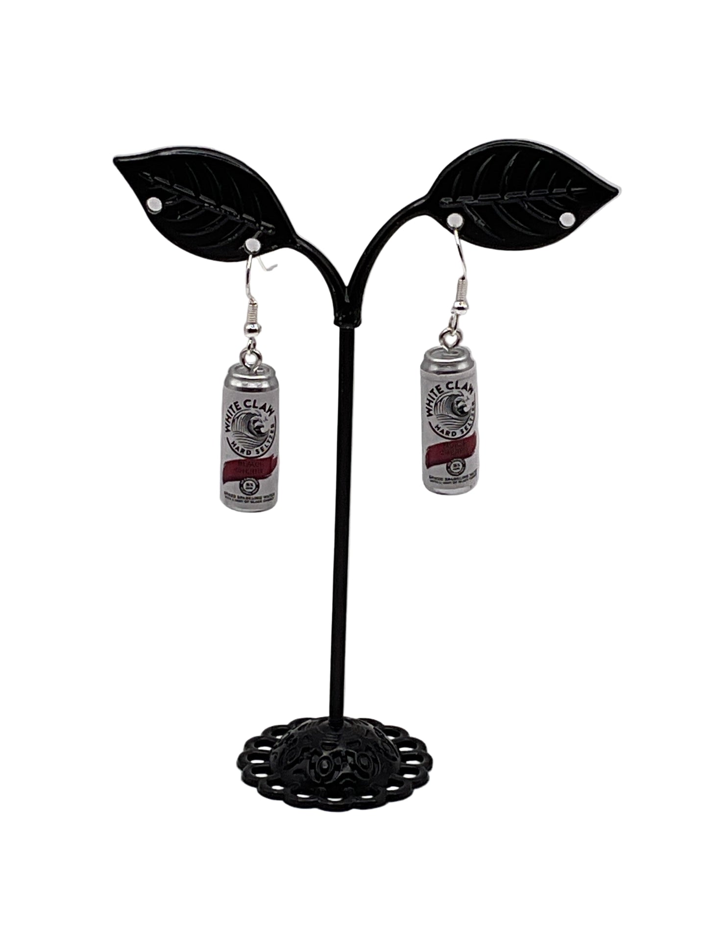 Black Cherry White Claw Earrings