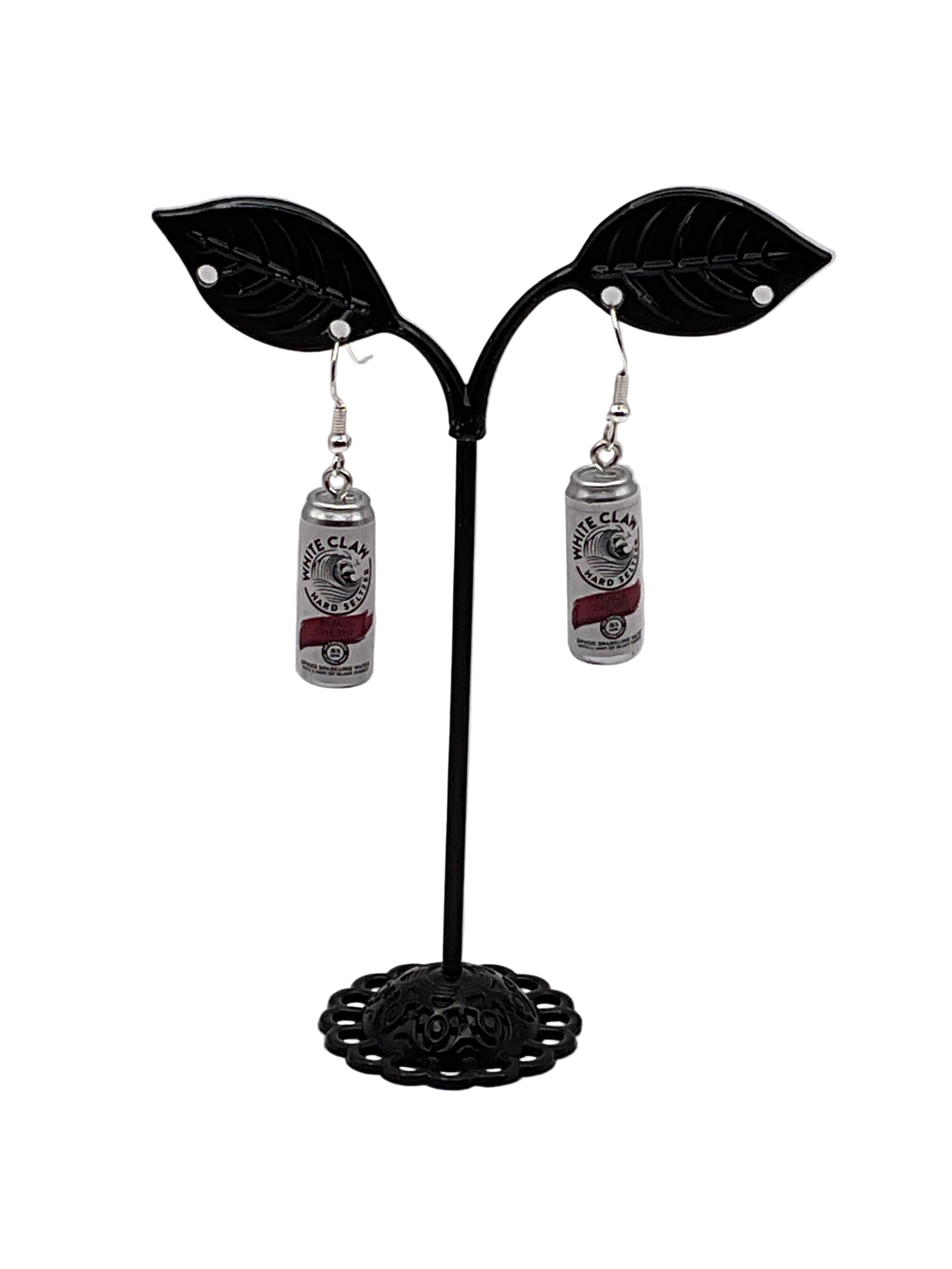 Black Cherry White Claw Earrings