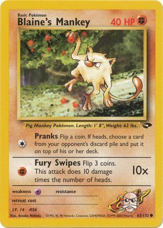 Blaine's Mankey 063/132 - Gym Challenge Unlimited Main image