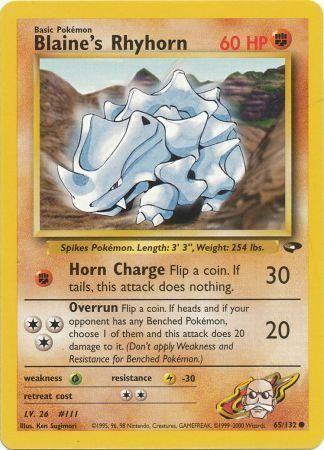 Blaine's Rhyhorn 065/132 - Gym Challenge Unlimited Main image
