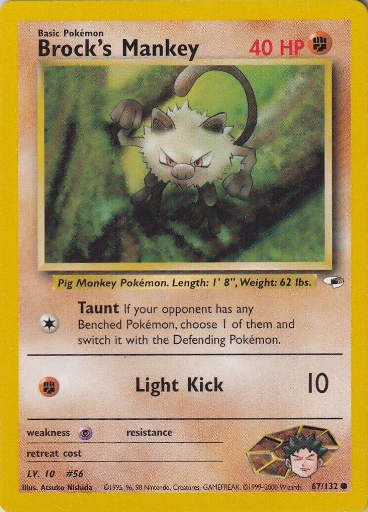 Brock's Mankey 067/132 - Gym Heroes Unlimited Main image