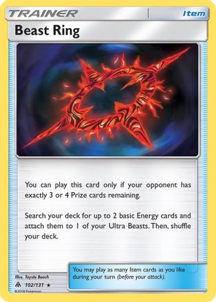 Beast Ring 102/131 - SM  Forbidden Light Reverse Holofoil Main image